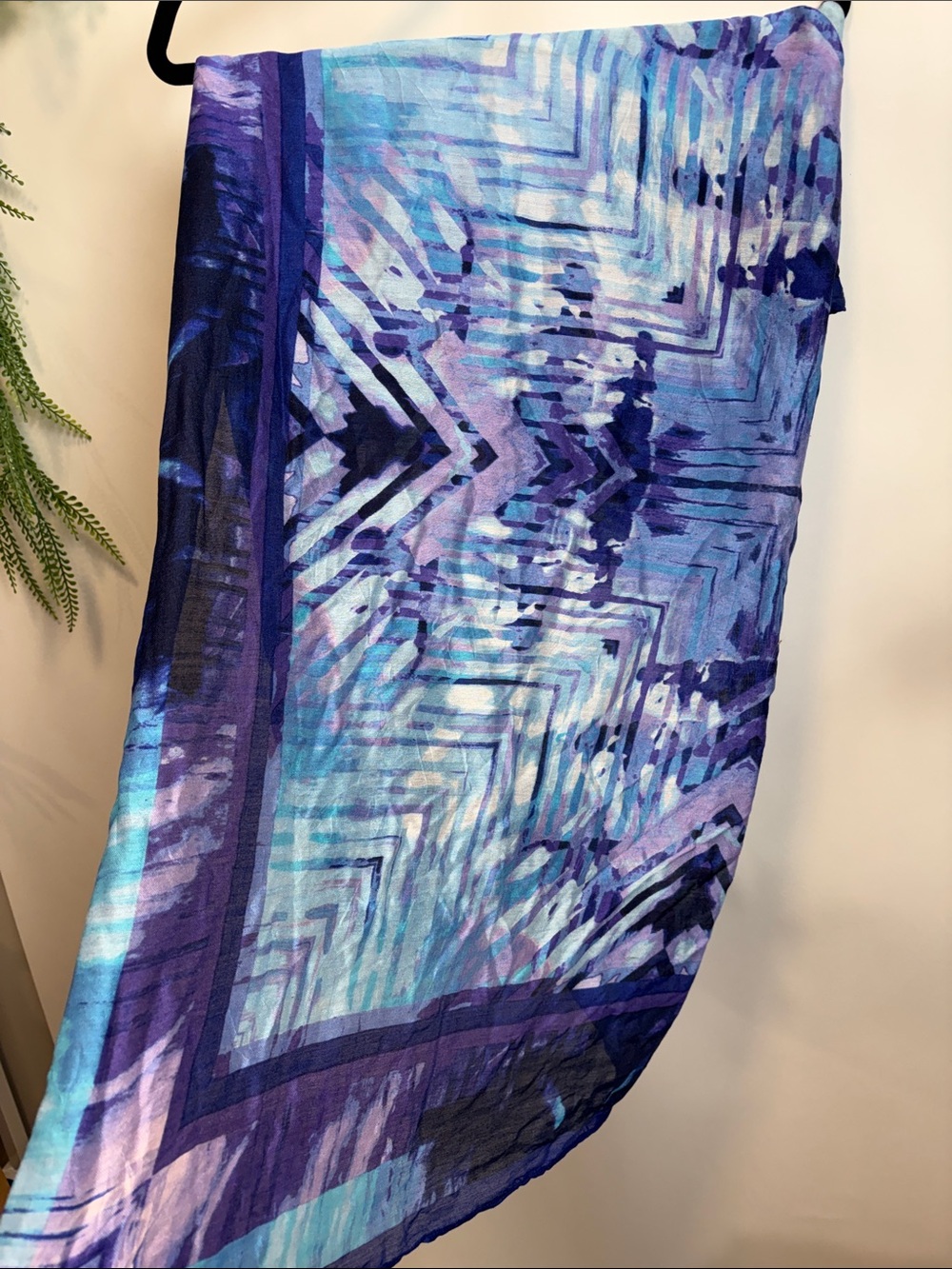 Blue & Purple Abstract Print Women's Scarf